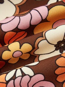 Goldendazeillustration Hippie Women's Full Printed Flower Pattern Wide Leg Pants - Multicolor - View 5
