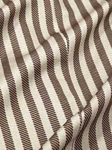 Rusticease Women's Fashion Elegant Casual Brown Stripe Button Blazer Jacket For Office Business Work And Commute Teachers' Day Summer - Khaki - View 5