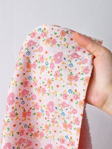 SHEIN Elladie kids 女童冬季外套，粉色碎花，保暖內裡，連帽，雙排扣，時尚夾克，適合日常休閒、校園風、開學季 - 粉色 - 查看 12