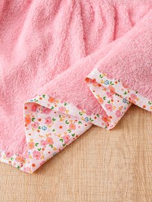 SHEIN Elladie kids 女童冬季外套，粉色碎花，保暖內裡，連帽，雙排扣，時尚夾克，適合日常休閒、校園風、開學季 - 粉色 - 查看 11