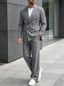 Manfinity Mode Men Suits - Grey - View 3