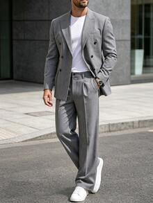 Manfinity Mode Men Suits - Grey - View 4