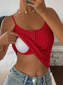 DAZY Solid Color Fitted Casual Vacation Summer Tank Top For Women - Red - View 5