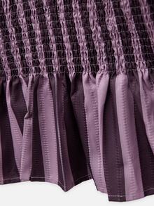 Nöista Purple Striped Elasticated Pleated Top,French Elegance,Fitted, Ruffles,Comfortable,Perfect Everyday.Wardrobe  Elegant,Vintage-Chic Woman,Fall Winter - Purple - View 8