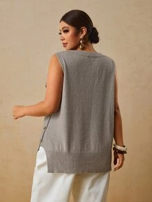 Travachic Rompi Rajut Dekorasi Bunga 3D Ukuran Besar, Cocok untuk Liburan Formal Musim Gugur, Warna Abu-abu, Kasual, dan Tradisional - Grey - View 9