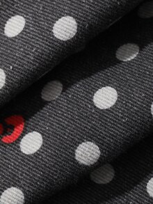 HELLO KITTY | DAZY Straight Leg Cute KT Cat Polka Dot Washed Denim Jeans For Tween Girls Fall - Black - View 3