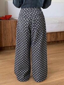 HELLO KITTY | DAZY Straight Leg Cute KT Cat Polka Dot Washed Denim Jeans For Tween Girls Fall - Black - View 2