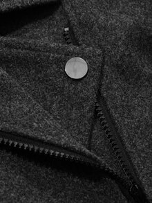 Dazy Plus Autumn/Winter New Loose Casual Wool-Like Thickened Fun Commuter Trench-Style Jacket Coat - Dark Grey - View 6