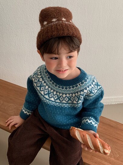DAZY Baby Boys Korean Style Gradient Color Block Long Sleeve Top, Autumn/Winter