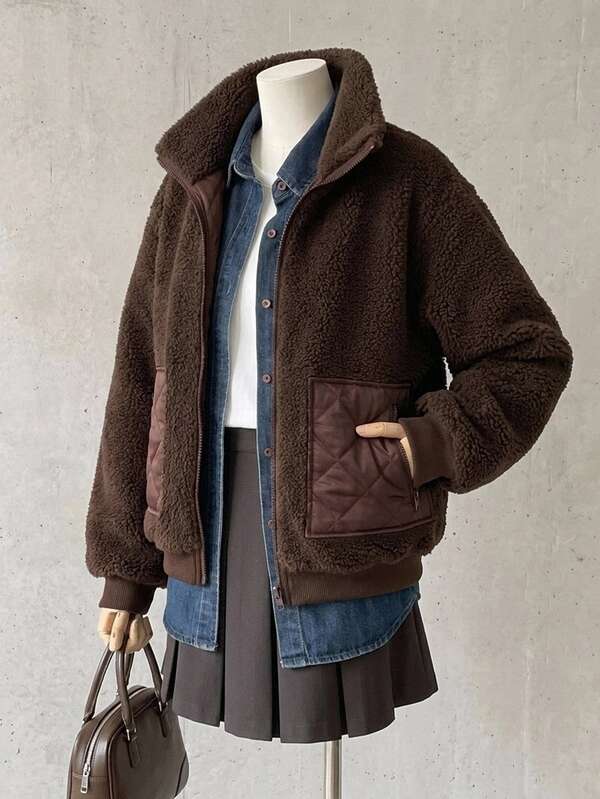 DAZY Women's Winter Casual Versatile Warm Jacket School