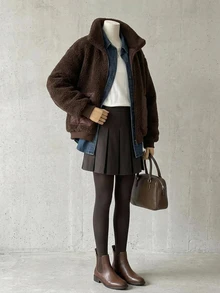 DAZY Women's Winter Casual Versatile Warm Jacket School Fall - Brown - View 9