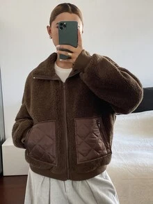DAZY Women's Winter Casual Versatile Warm Jacket School Fall - Brown - View 3
