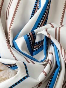EMERY ROSE Striped Print Contrast Color Tie-Front Elegant Pants, Spring/Summer - Multicolor - View 5