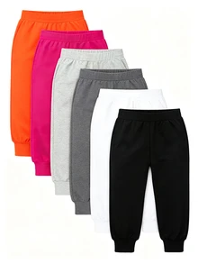 EMERY ROSE Plus Size Women 6‑Pack Drawstring Capri Jogger Pants, Soft Breathable Elastic Waist Cropped Sweatpants, Relaxed Fit Casual LoungewearWorkoutCapriPants - White - View 2