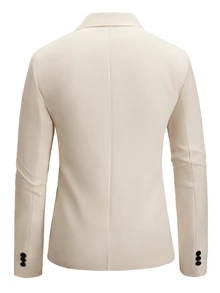 Manfinity Mode Men Lapel Neck Dual Pocket Blazer, Formal, Old Money - Apricot - View 2