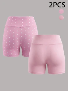 Elavelle 2PCS Women Sports Shorts - Pink - View 7