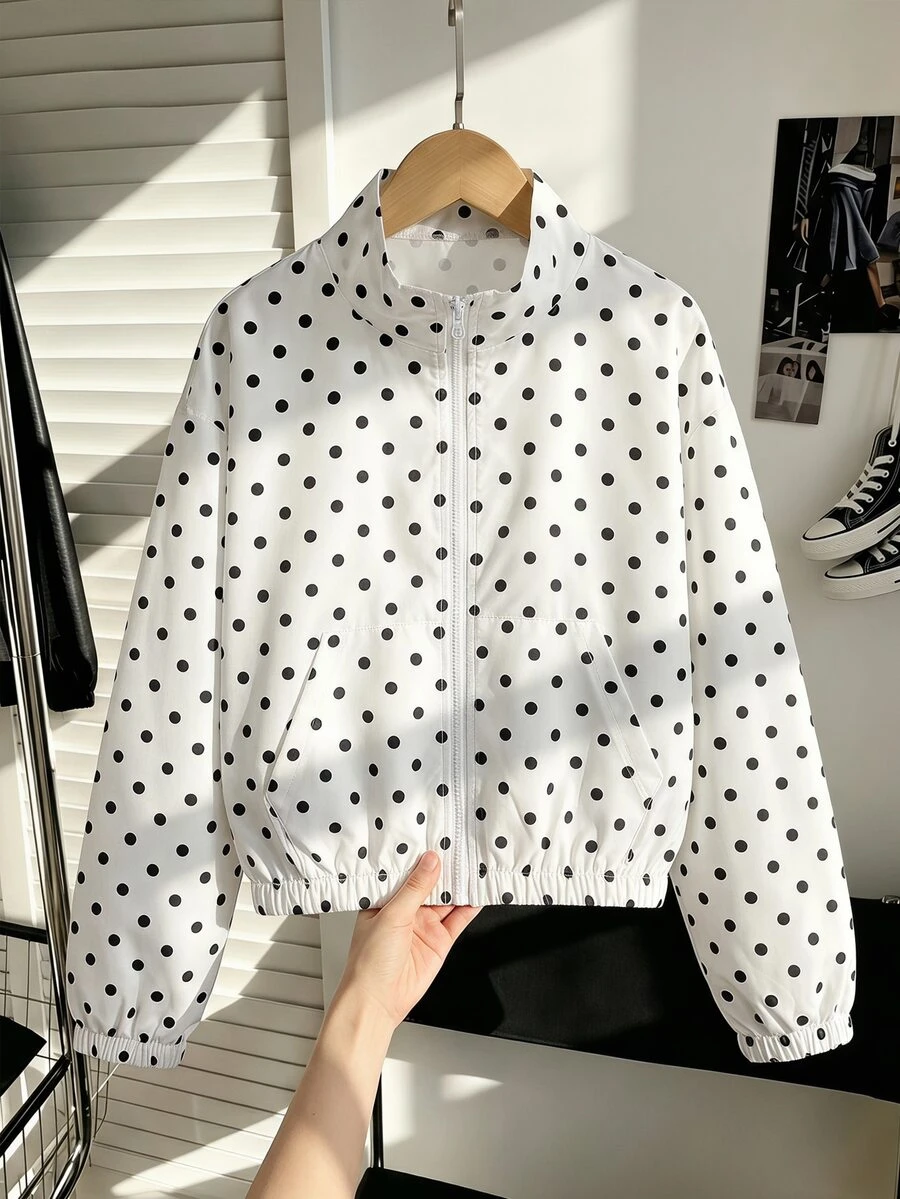 SHEIN Tween Girls Autumn Jackets Kids - White - View 1