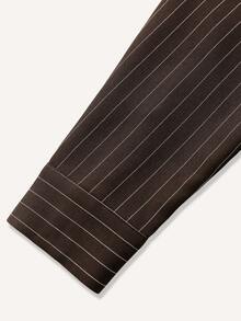 Balvessa Women's Striped Casual Versatile Daily Wear Shirt - Brown - View 8