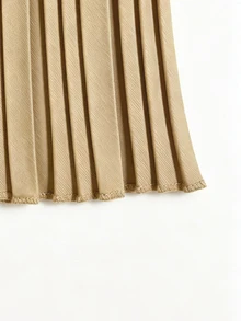 Roelina Jumpsuit Tanpa Lengan Berlipit untuk Wanita, Cocok untuk Kantor dan Bisnis. - Khaki - View 4