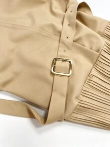 Roelina Jumpsuit Tanpa Lengan Berlipit untuk Wanita, Cocok untuk Kantor dan Bisnis. - Khaki - View 5