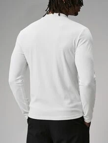 STYNVO Men's Letter Print Casual Versatile Daily Wear T-Shirt - White - View 2