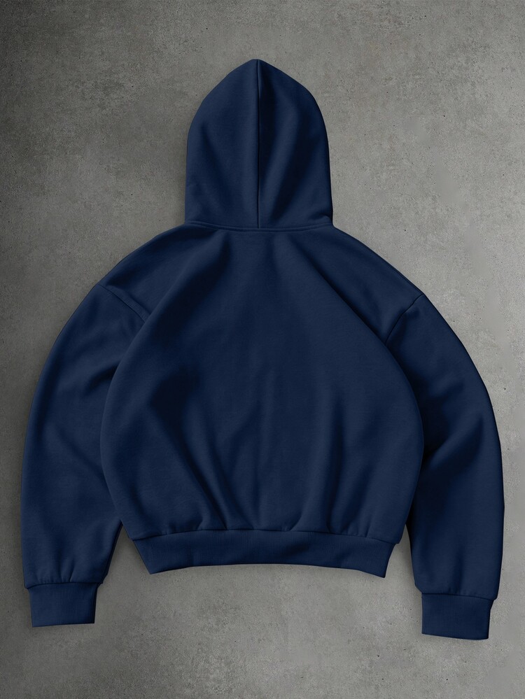 PAVTROS Men's Casual Cross Embroidery Hoodie Sweatshirt, Autumn/Winter - Navy Blue - View 3