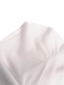 SHEIN 青少年女孩針織素色抓皺不對稱下擺休閒T恤與修身休閒喇叭褲2件套 - 黑與白 - 查看 6