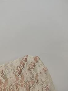 IslaSuriya Women Casual Solid Color Sheer Lace Top - Apricot - View 7