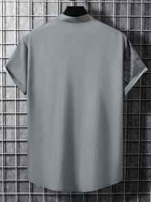 Manfinity Homme Men 1pc Plants Print Shirt - Grey - View 2