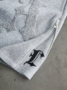 PAVTROS Men's LA Embroidered Light Grey Baggy Sweatpants,Autumn Streetwear For Graduation,Back-To-School Elastic Letter Print Pants Gift For Boyfriend - Light Grey - View 5
