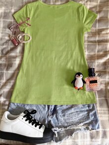 IslaSuriya 女款純色短袖休閒百搭T恤 - 彩色 - 查看 2