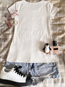 IslaSuriya Solid Color Women's Pleated Casual Versatile Daily Wear T-Shirt - Multicolor - View 2