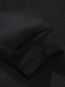 Manfinity Homme 男士極簡卡通圖案印花長袖運動衫 - 黑色 - 查看 6