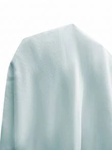 LanaWest Bohemian Exotic Symmetrical Print V-Neck Flared Long Robe Dress Textured Faux Linen Flattering Travel Dress - Gray green - View 4