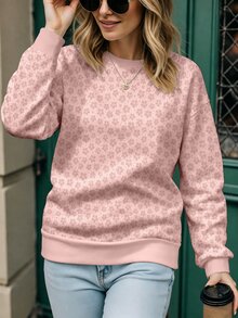 SHEIN Plus Size Autumn/Winter Casual Ditsy Floral Sweatshirt - Multicolor - View 1