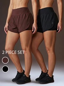 Powerista Women's High Waist Pockets Daily Fitness Sports Shorts - Black - View 2