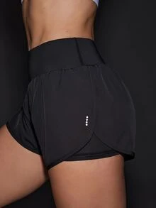 Powerista Women's High Waist Pockets Daily Fitness Sports Shorts - Black - View 4
