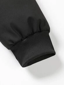 Manfinity Homme Men's Loose Colorblock Hooded Padded Coat, Zipper Closure, Puffer - Black - View 7