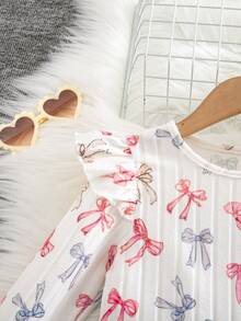 Elladie kids 女童 T-shirt 套裝，粉色，上衣 + 長褲 2 件組，寬鬆版型，日常穿著，時尚百搭，休閒，領口，圓領，印花，拉鍊，舒適，秋季，可愛 - 粉色 - 查看 6
