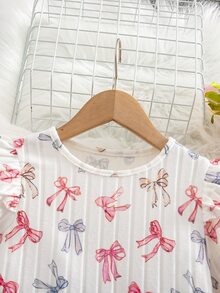 Elladie kids 女童 T-shirt 套裝，粉色，上衣 + 長褲 2 件組，寬鬆版型，日常穿著，時尚百搭，休閒，領口，圓領，印花，拉鍊，舒適，秋季，可愛 - 粉色 - 查看 5