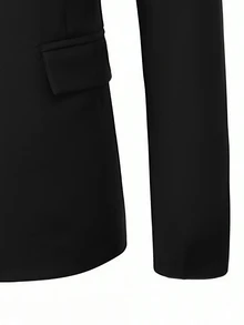Manfinity Mode Men's Black Fashion Wrinkle-Resistant Solid Color Business Casual Suit Set - Black - View 5