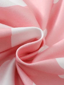 SHEIN 秋冬新生兒蝴蝶結印花可愛嬰兒連身衣-兩件套 - 粉色 - 查看 3