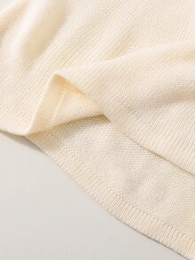 SHEIN 秋冬女童復古蕾絲圓領收腰A字裙3D蝴蝶結長袖針織洋裝，柔軟舒適，適合日常穿著、外出、旅行、度假、居家、育兒及各種場合，亦適用於秋冬季節、聖誕節、開學季、派對等，春夏秋冬三季百搭服飾 - 白色 - 查看 11
