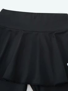 2 件套女童休闲优雅公主蝴蝶结和蝴蝶图案印花裙和紧身裤套装，适合春夏季、假日、夏季、旅行 - 黑色 - 查看 7