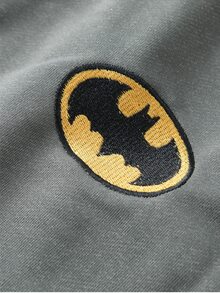 ROMWE MEN Batman X ROMWE 男士休閒刺繡抽繩腰口袋運動長褲 - 深灰色 - 查看 8