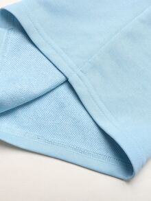 SHEIN Teen Girls Blue Ribbed Knit Top And Casual Vintage Sweatpants 2 Pieces Set, Spring/Autumn - Blue - View 9