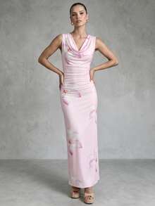 CHARMVALE Women's Long Floral Print Vacation Dress, Pink - Pink - View 2