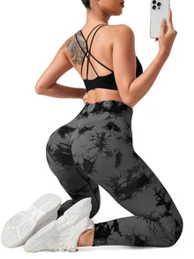 Slayform Slayform Women's Tie-Dye Sports Leggings Yoga Pants - Multicolor - View 2