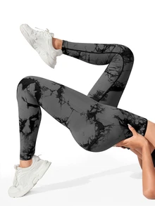 Slayform Slayform Women's Tie-Dye Sports Leggings Yoga Pants - Multicolor - View 4