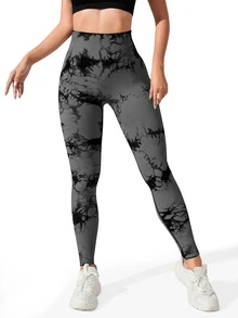 Slayform Slayform Women's Tie-Dye Sports Leggings Yoga Pants - Multicolor - View 5
